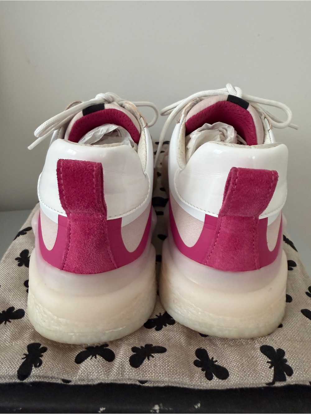 Weekend Max Mara Colorblock Pink Beige Sneakers - Picture 4 of 5